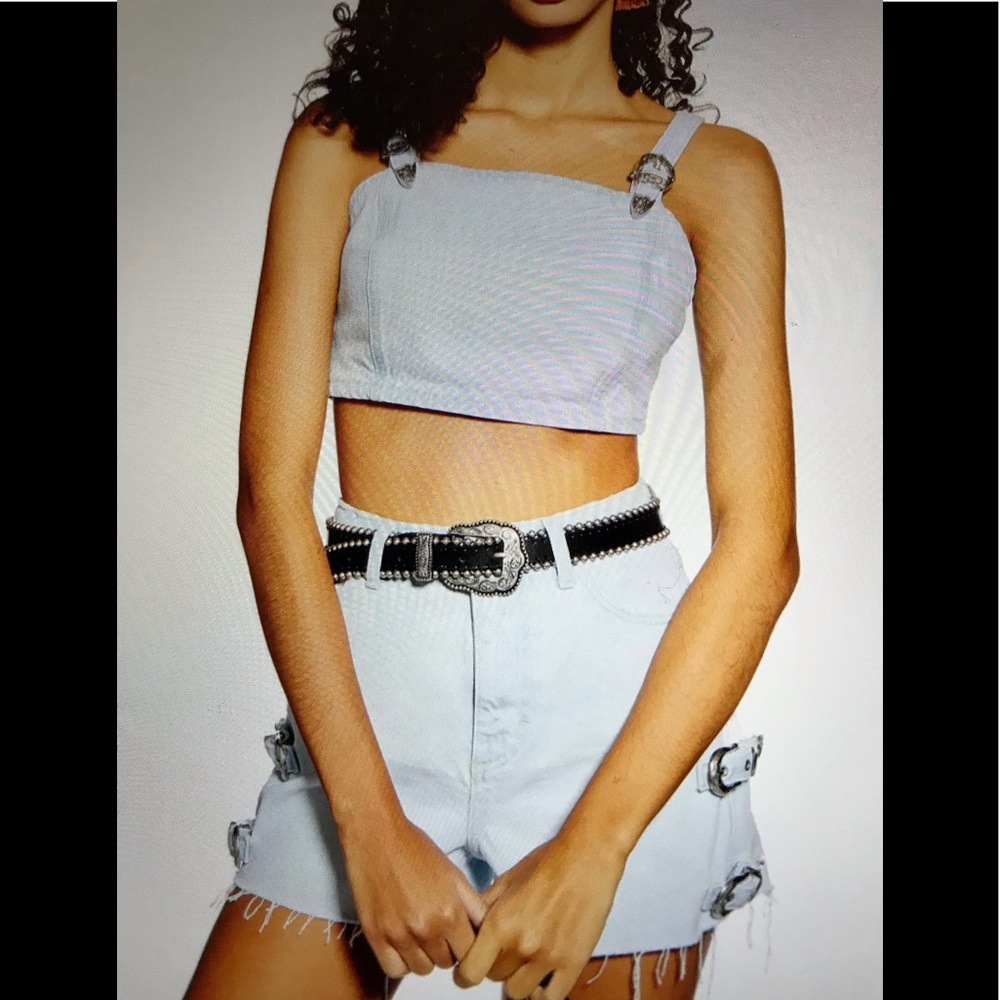 TopShop Buckle Denim Bralette